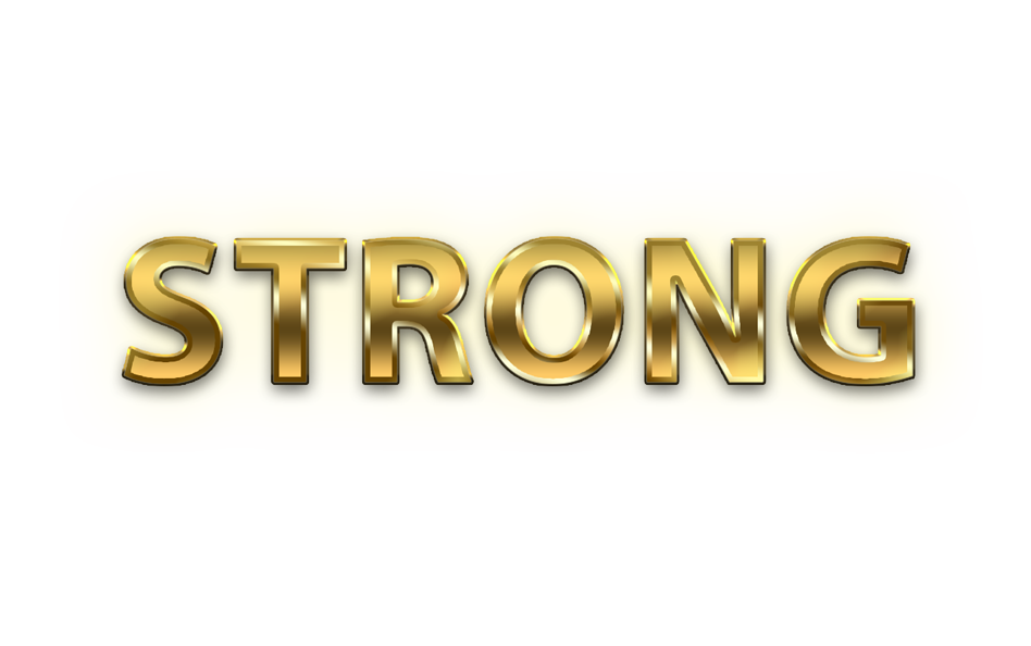 Strong word png, Strong png,  WORD Strong gold text typography PNG images free